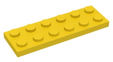 LEGO Płytka - plate 2x6 (3795) żółta 5szt