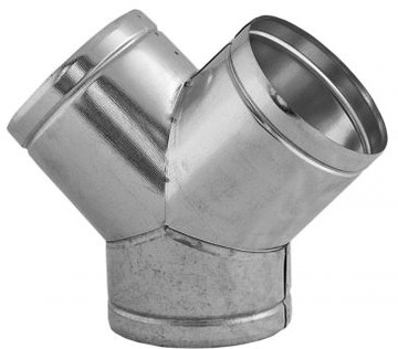 Trójnik ocynkowany Y portki 90° | fi 125 mm