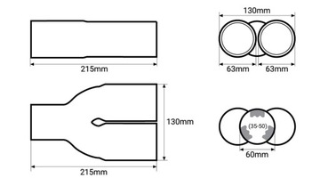 ВЫХЛОПНЫЙ НАКОНЕЧНИК, ГЛУШИТЕЛЬ, ДВУХТРУБНАЯ КРЫШКА INOX