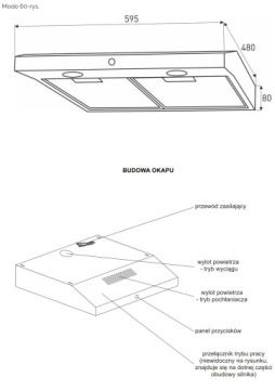 Modo 60 INOX кухонная вытяжка под шкафом
