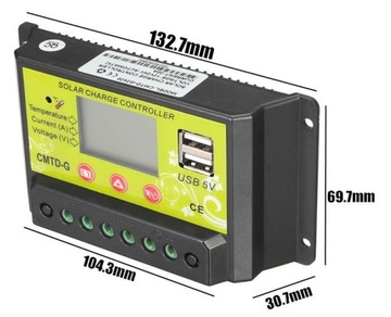 Хороший аккумулятор ЗАРЯДКА РЕГУЛЯТОРА 10А СОЛНЕЧНАЯ 12В 24В USB ШИМ ПАНЕЛЬ