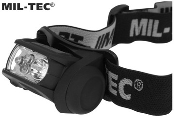 Светодиодный налобный фонарь Mil-Tec LUXEON 65 лм, 4 цвета, черный