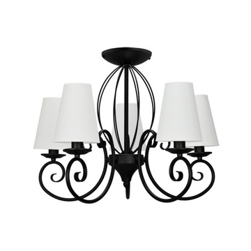 Czarna klasyczna lampa z abażurami stylowa DOMINO 5 KRÓTKI
