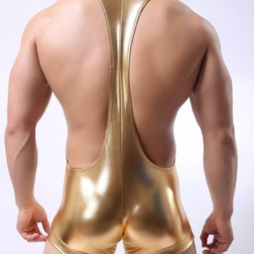 BDSM4 Мужское боди, сексуальный комбинезон из латекса из ПВХ - L