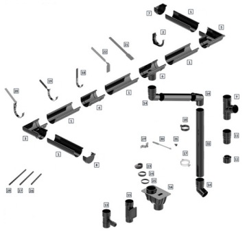 держатель крючка 125мм передний желоб ПВХ Bryza BRICK