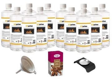 zestaw BIOPALIWO 12L płyn paliwo biokominka + pojemnik olejek cynamon