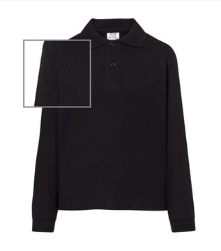 JHK KOSZULKA POLO Z DŁUGIM RĘKAWEM 9/11 LAT CZARNA