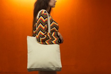 СУМКА ДЛЯ ПОКУПОК ИЗ ПЛОТНОГО ХЛОПКА, ЭКО-ДНО И БОКОВИНЫ