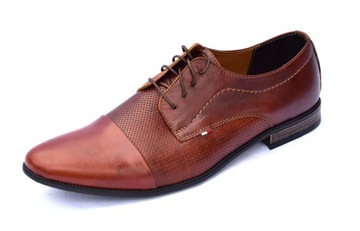 BUTY SKÓRZANE WIZYTOWE POLSKIE PÓŁBUTY 323-3-4B