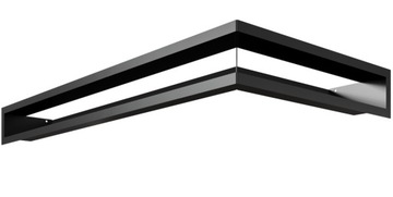 KRATKA LUFT NAROŻNA 800x400x90 czarna lewa