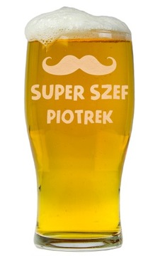 SZKLANKA NA PIWO Z GRAWEREM SUPER SZEF WZORY 500ml