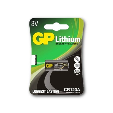 Bateria litowa GP CR123A lithium 3V LiMnO2 FOTO