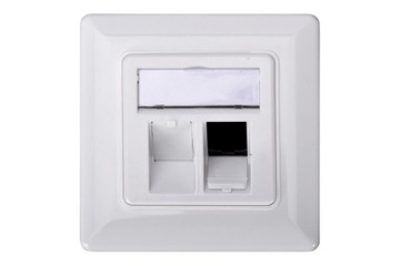 Puszka gniazdo natynkowe 2x keystone RJ45 białe