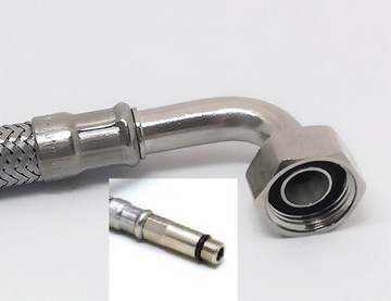WĄŻ KOLANKOWY 3/8'' x DŁ.KONIEC M10x1 L-100cm HF