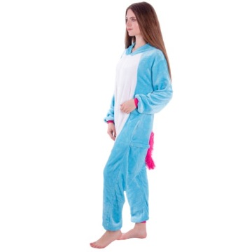 ПИЖАМА С ЕДИНОРОГОМ Кигуруми Синий Единорог Комбинезон-комбинезон XL 175-182 см