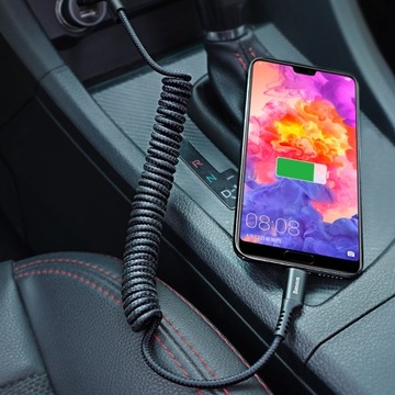Kabel USB do USB-C sprężynowy Baseus Spring 1m 2A