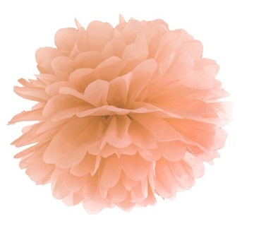 Pompon POMPONY z bibuły KULA 25 cm BRZOSKWINIOWY