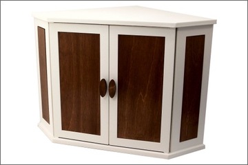 CHLEBAK SZAFKA NAROŻNY DWUPIĘTROWY BIAŁY/PALISANDE