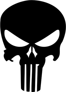 Naklejka na szybę Punisher czaszka 10cmX14cm