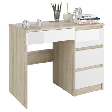 Meble Biurko komputerowe 90cm sonoma połysk N34