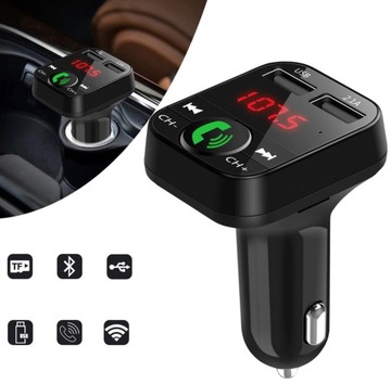 FM-передатчик Bluetooth, 2 USB-зарядное устройство для ЖК-дисплея, MP3 SD