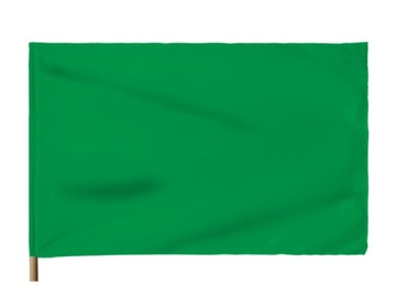 FLAGA ZIELONA GREEN 80x50 cm Sygnałowa Wyścigowa - tunel na kij