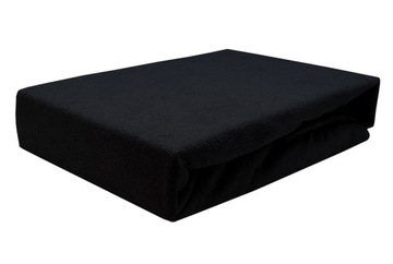 Prześcieradło frotte z gumką 160x200 czarne