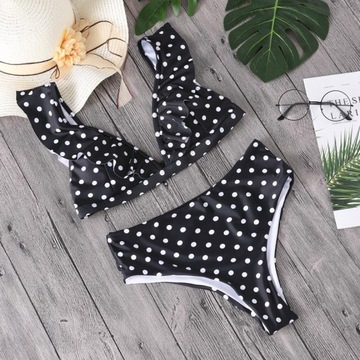 БОХО БИКИНИ КУПАЛЬНИК ИЗ ДВУХ ЧАСТЕЙ ТРУСИЧЕСКИЙ КОСТЮМ С ВЫСОКОЙ ТАЛИЕЙ L