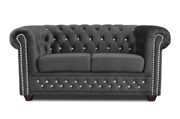 DUŻA KANAPA 2-OSOBOWA Sofa CHESTERFIELD PIKOWANA