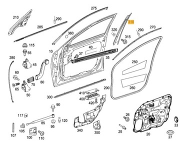 LIŠTA ZDOBENÁ DVEŘE MERCEDES W221 S TŘÍDA L P