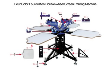 Карусель для трафаретной печати 4 цвета с подставкой