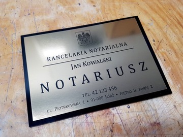 SZYLD TABLICA GRAWEROWANA NOTARIUSZ 30x20cm