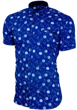 KOSZULA MĘSKA KRÓTKI RĘKAW _ SLIM FIT _N39_ r. XXL