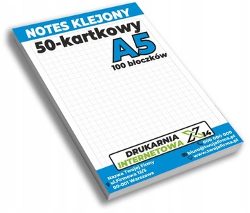 NOTES reklamowy A5 BLOCZKI 50-kartkowe - 100 sztuk
