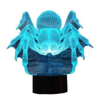 Lampka Nocna LED 3D 7 kolorów PAJĄK TARANTURA