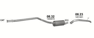 Объем глушителя Ford Transit Connect 1.8 Дизель 04-06 SWB