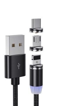 МАГНИТНЫЙ КАБЕЛЬ 3В1 ЗАРЯДНОЕ УСТРОЙСТВО MICRO USB для IPHONE