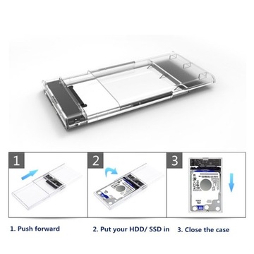 Прозрачный корпус жесткого диска 2.5 USB 3.0 SATA
