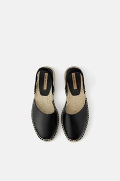 ZARA ESPADRYLE BUTY BEZ PIĘTY PODESZWA Z JUTY 40