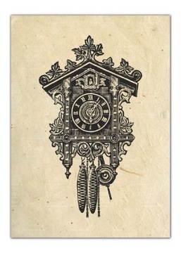 PLAKAT NA ŚCIANĘ 50x70cm RETRO VINTAGE stary zegar