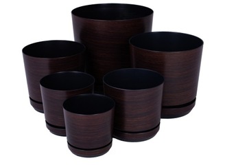 ДЕКОР диаметр цветочного горшка 18 см черный мрамор