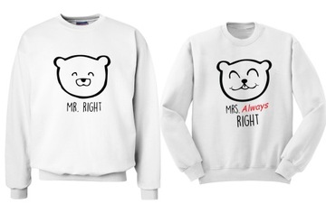 Bluza bluzy dla par zakochanych MISIE białe