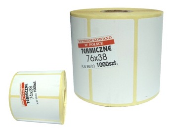 Tanio Etykiety termiczne ZEBRA 76x38 HURT-9,99złFV