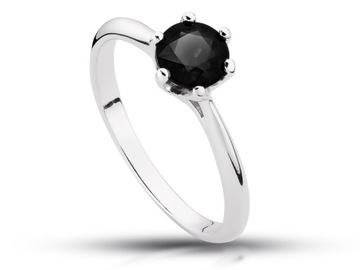 Pierścionek zaręczynowy czarny diament 1,0ct HIT