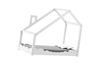 DREWNIANE ŁÓŻKO DZIECIĘCE W FORMIE DOMKU === BIAŁE