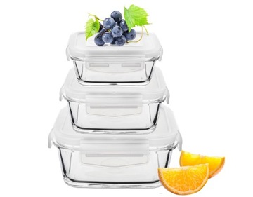 Kpl POJEMNIKI LUNCHBOX z przykrywką na sałatkę