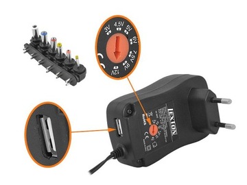 ZASILACZ STABILIZOWANY 3 4,5 5 6 7,5 9 12V -1200MA