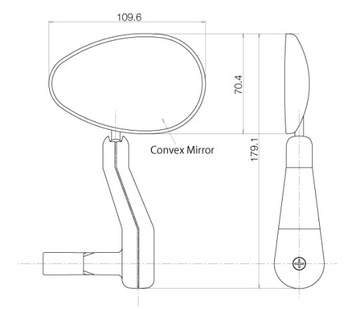 Легкое велосипедное зеркало CATEYE BM-500G LEFT MTB