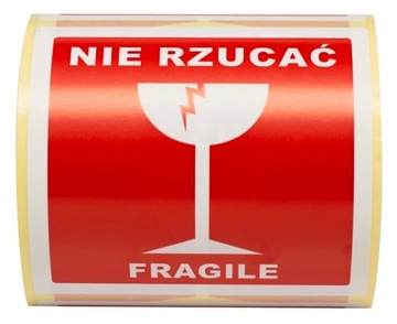 NALEPKI NAKLEJKI OSTRZEGAWCZE NIE RZUCAĆ x100