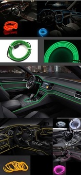 2M ŚWIATŁOWÓD EL WIRE LED TAŚMA PASEK AMBIENT USB